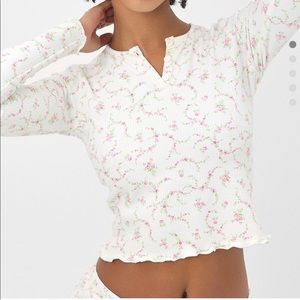 frankie’s bikinis lake waffle long sleeve top